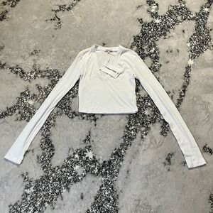 Cotton Citizen T Shirt Womens Size XS White Verona Crop Long Sleeve